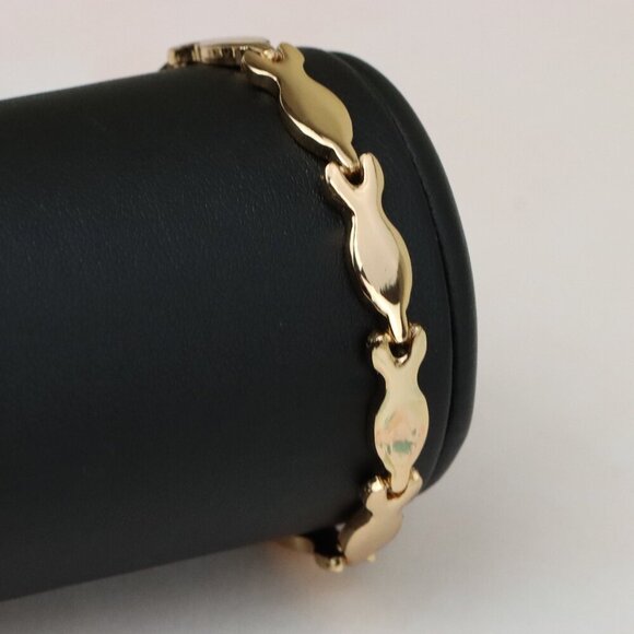 "Elegant Rose Gold Bracelet with Fish-Inspired Link Design, XPBL0857 - Picture 1 of 13